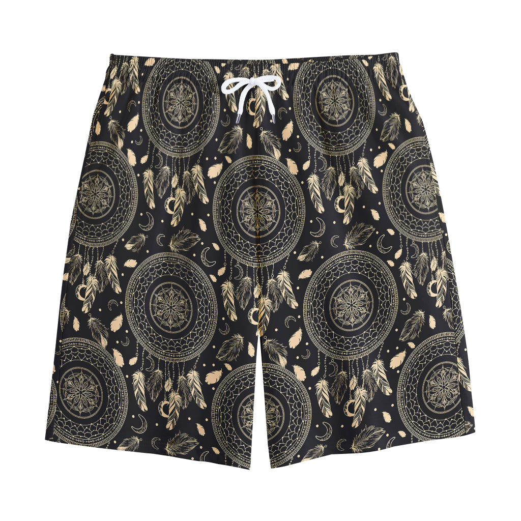 Vintage Native Dream Catcher Print Cotton Shorts