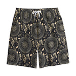 Vintage Native Dream Catcher Print Cotton Shorts