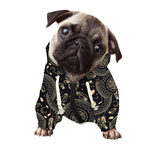 Vintage Native Dream Catcher Print Dog Zip Up Hoodie