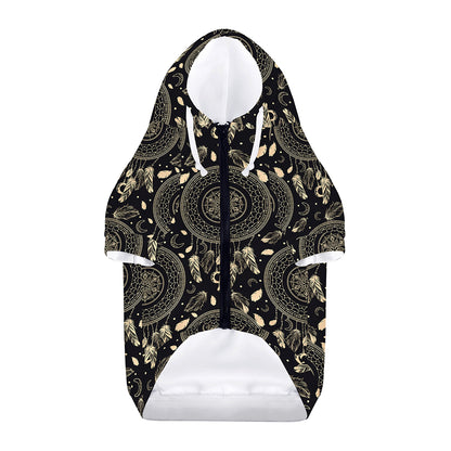 Vintage Native Dream Catcher Print Dog Zip Up Hoodie