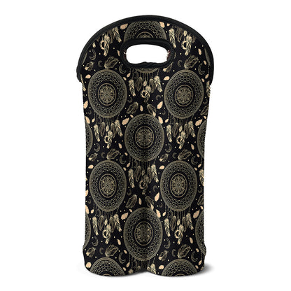 Vintage Native Dream Catcher Print Double Neoprene Wine Tote