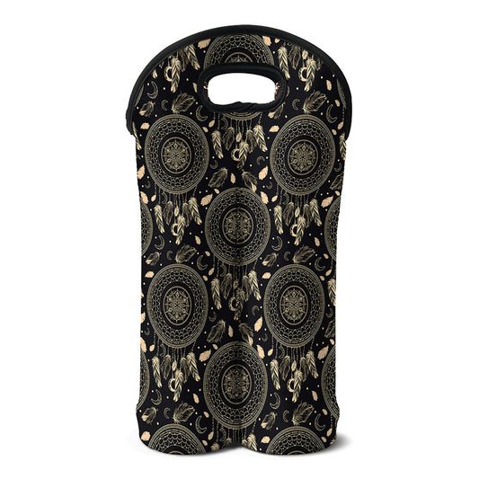 Vintage Native Dream Catcher Print Double Neoprene Wine Tote