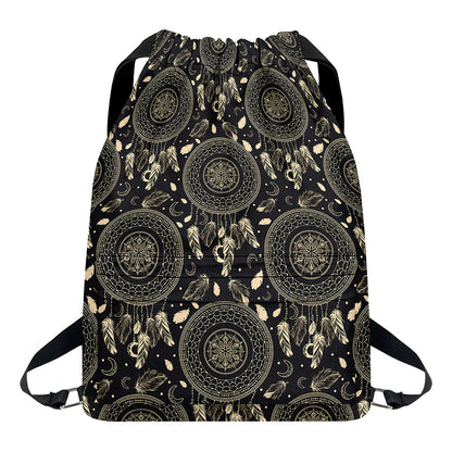 Vintage Native Dream Catcher Print Drawstring Backpack