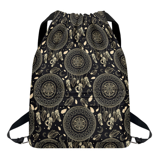 Vintage Native Dream Catcher Print Drawstring Backpack