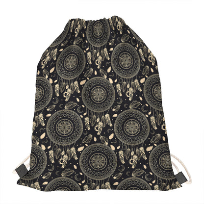 Vintage Native Dream Catcher Print Drawstring Bag