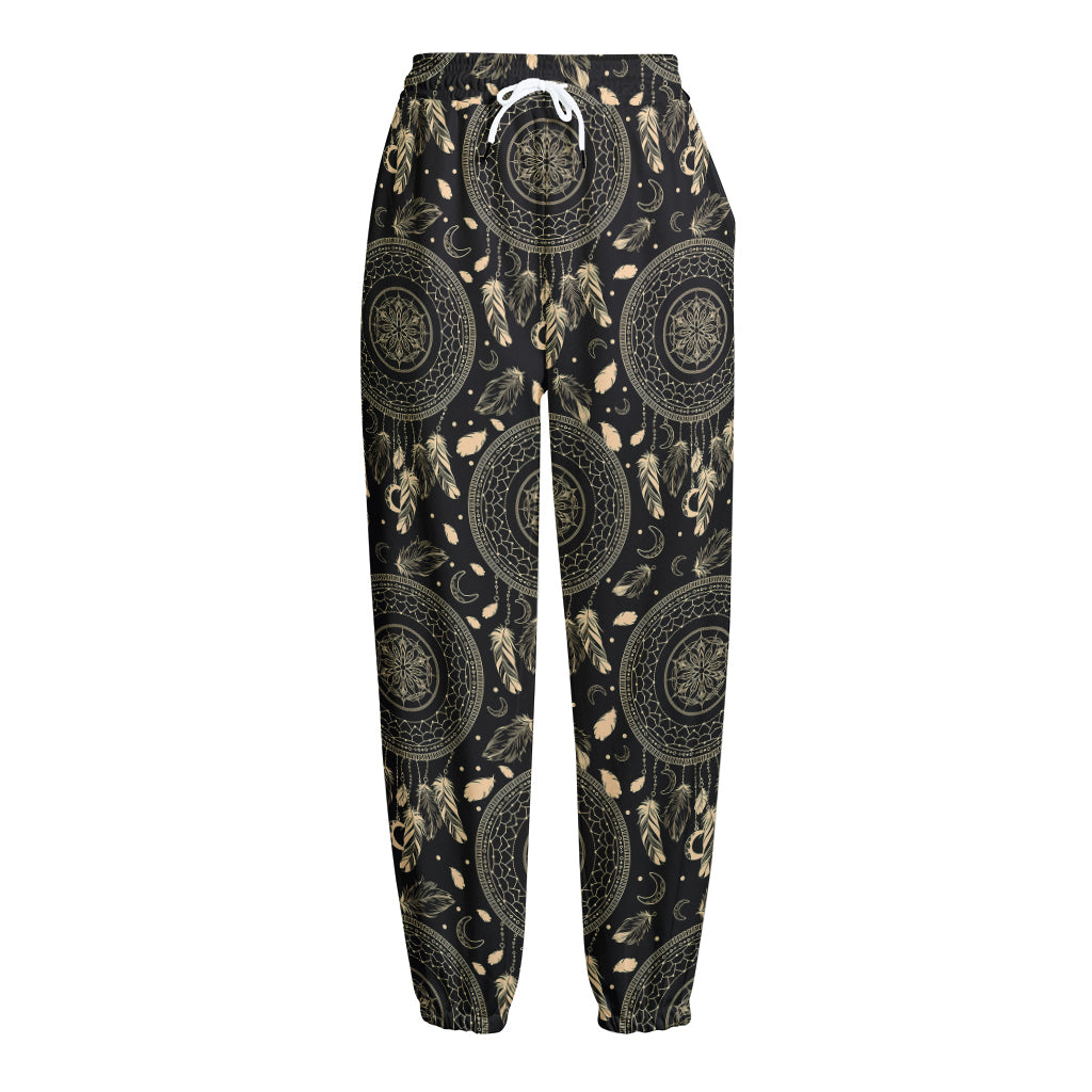 Vintage Native Dream Catcher Print Fleece Lined Knit Pants