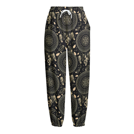 Vintage Native Dream Catcher Print Fleece Lined Knit Pants
