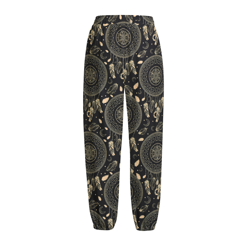 Vintage Native Dream Catcher Print Fleece Lined Knit Pants