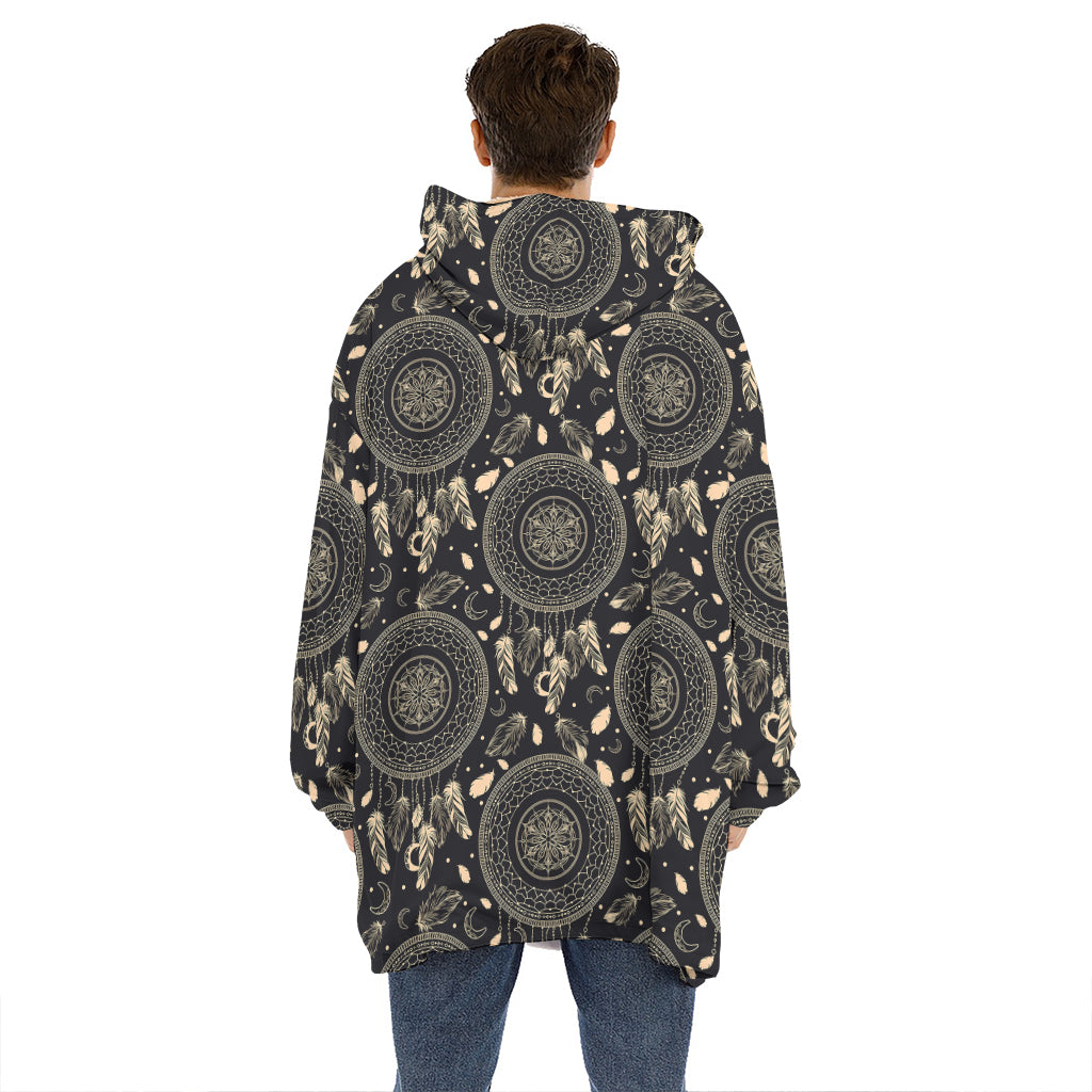 Vintage Native Dream Catcher Print Hoodie Blanket