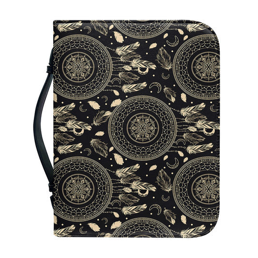 Vintage Native Dream Catcher Print Leather Bible Cover