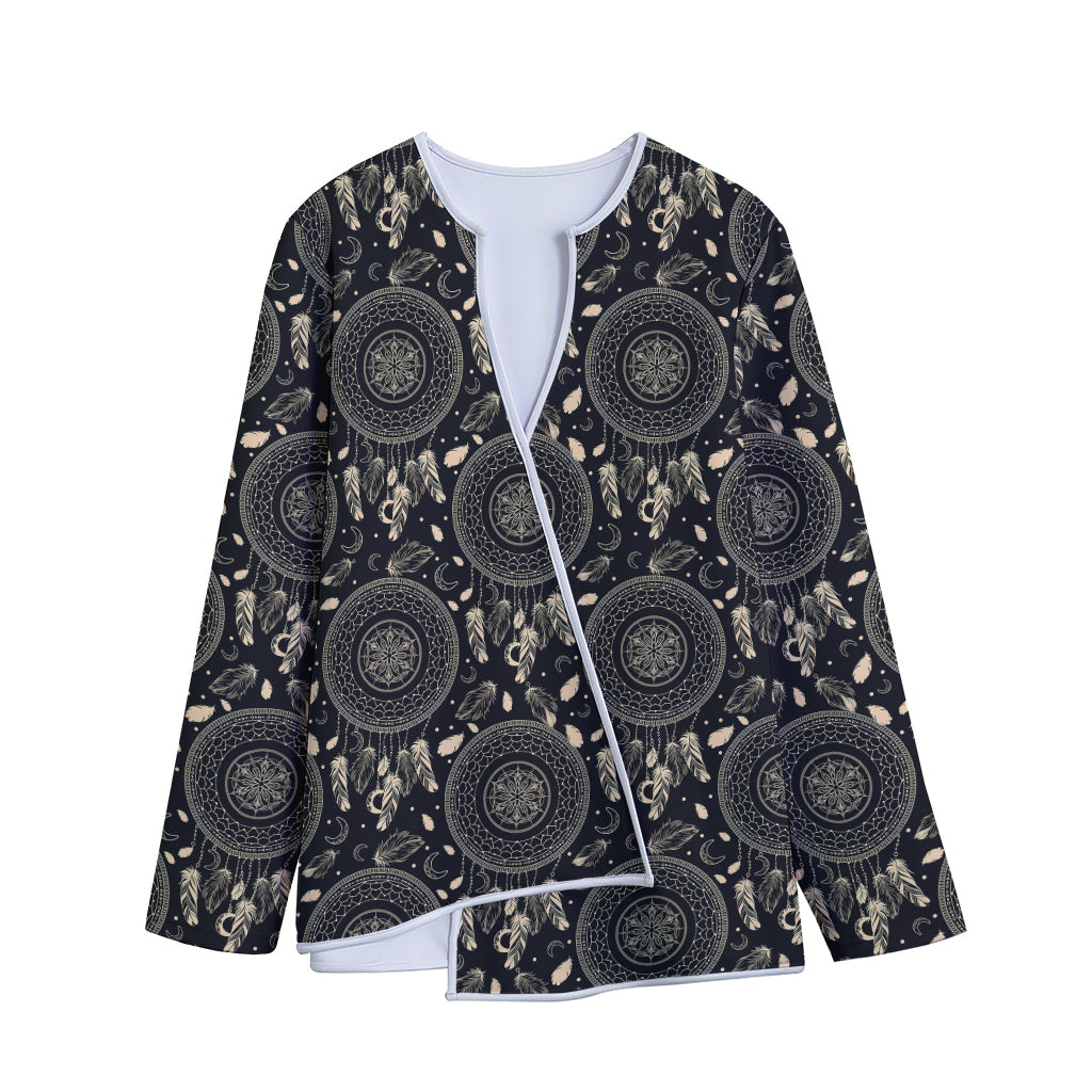 Vintage Native Dream Catcher Print Long Sleeve Short Coat