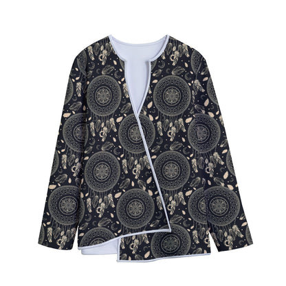 Vintage Native Dream Catcher Print Long Sleeve Short Coat
