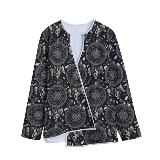 Vintage Native Dream Catcher Print Long Sleeve Short Coat