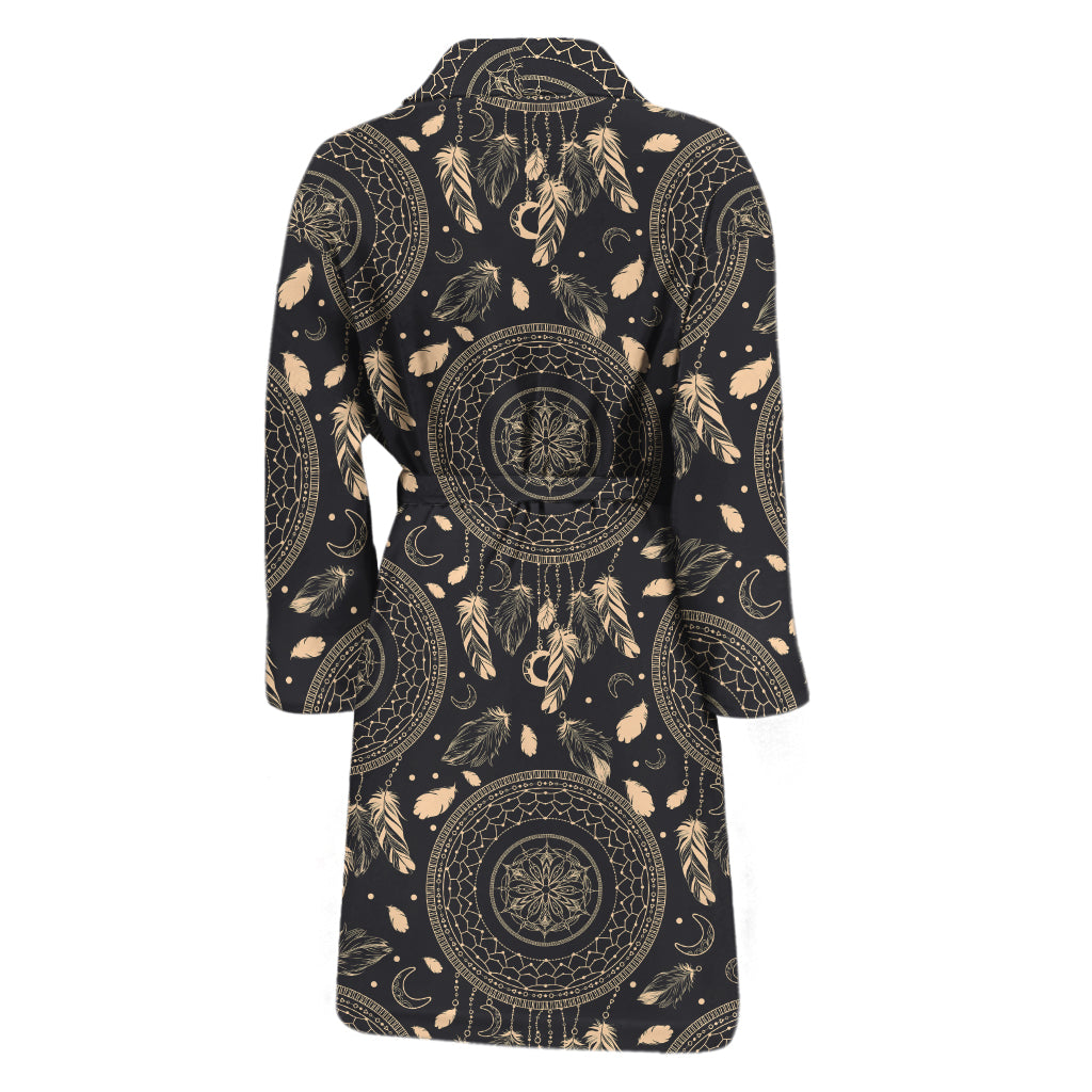 Vintage Native Dream Catcher Print Men's Bathrobe