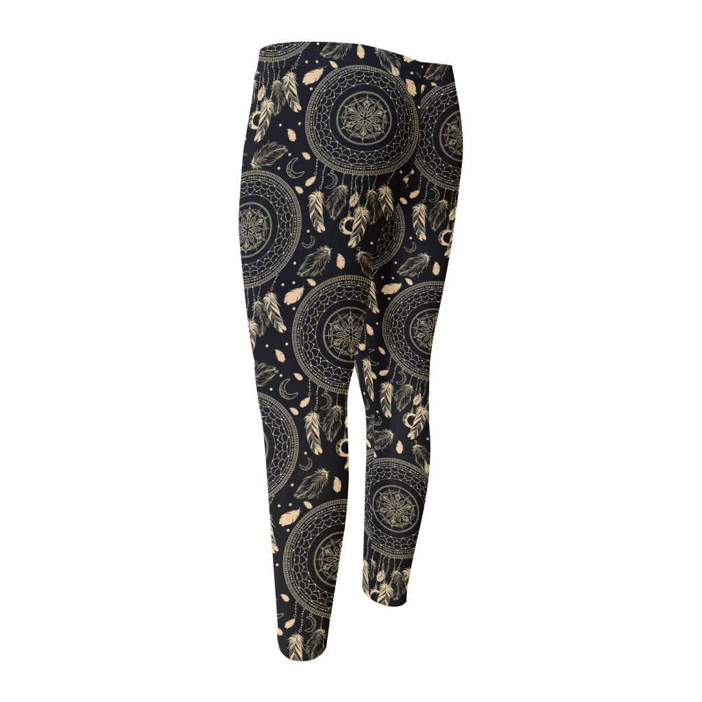 Vintage Native Dream Catcher Print Men's Compression Pants