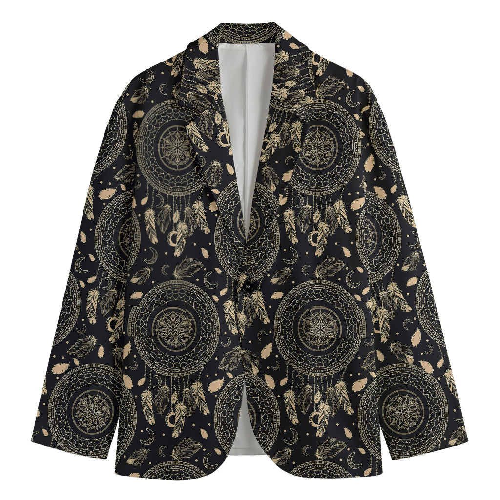 Vintage Native Dream Catcher Print Men's Cotton Blazer