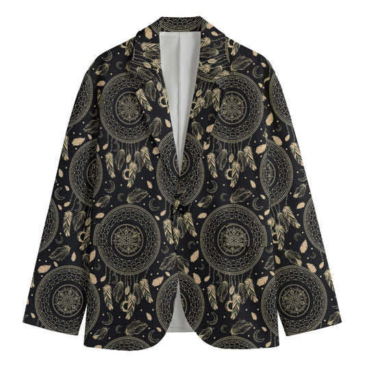 Vintage Native Dream Catcher Print Men's Cotton Blazer
