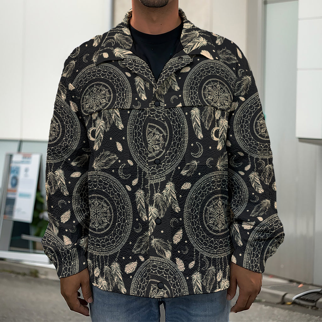 Vintage Native Dream Catcher Print Men's Shirt Jacket