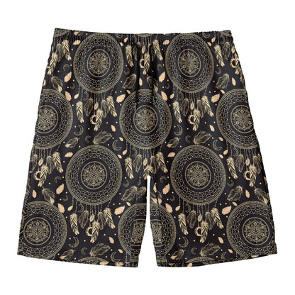 Vintage Native Dream Catcher Print Men's Swim Trunks
