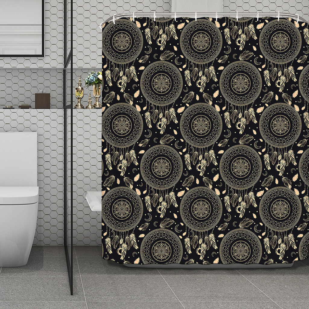Vintage Native Dream Catcher Print Polyester Shower Curtain