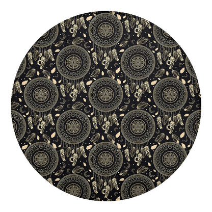 Vintage Native Dream Catcher Print Round Blanket