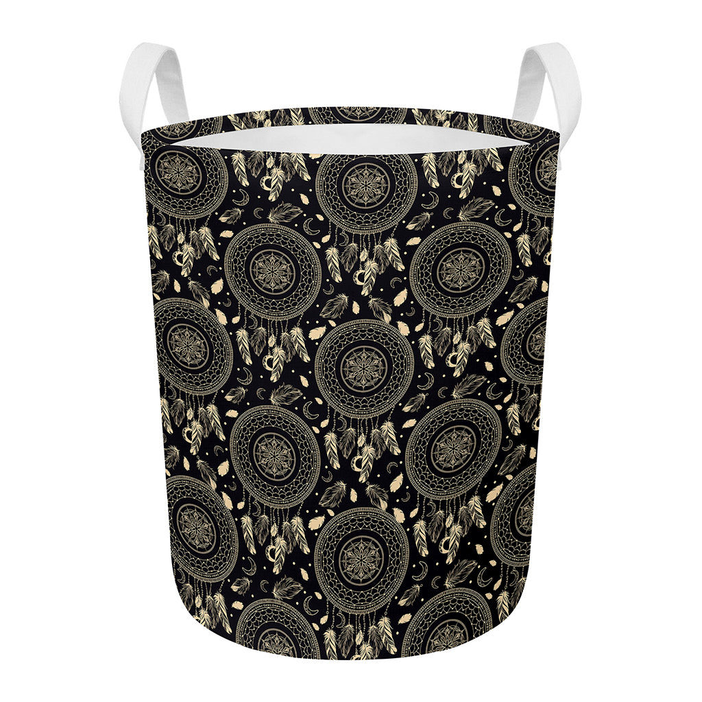 Vintage Native Dream Catcher Print Round Laundry Basket