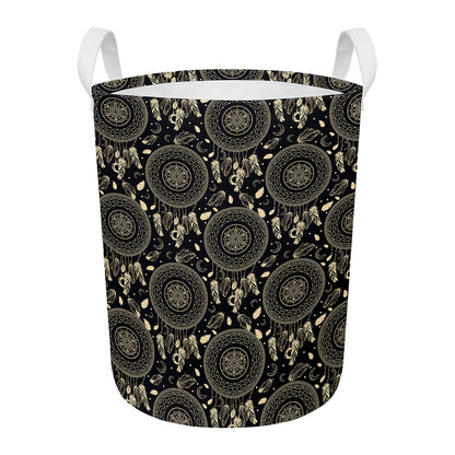 Vintage Native Dream Catcher Print Round Laundry Basket