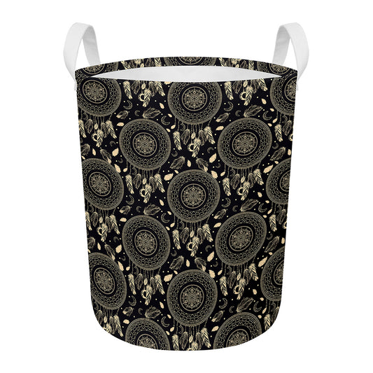 Vintage Native Dream Catcher Print Round Laundry Basket