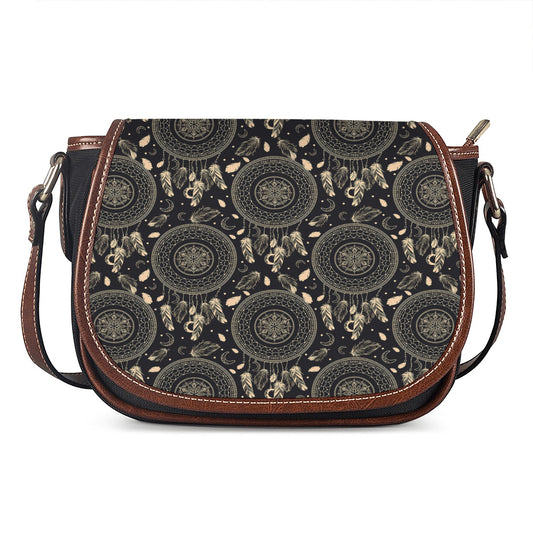 Vintage Native Dream Catcher Print Saddle Bag