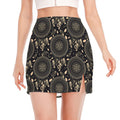 Vintage Native Dream Catcher Print Side Slit Mini Skirt