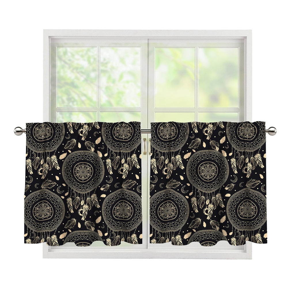 Vintage Native Dream Catcher Print Tier Curtains