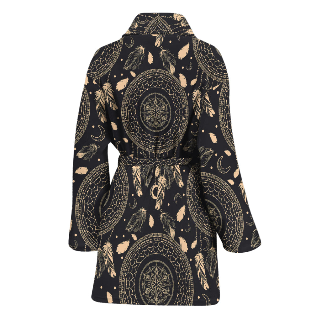 Vintage Native Dream Catcher Print Women's Bathrobe