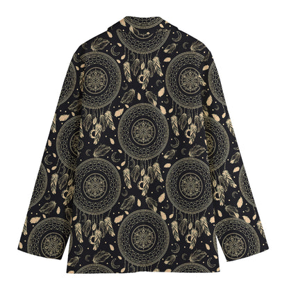 Vintage Native Dream Catcher Print Women's Blazer