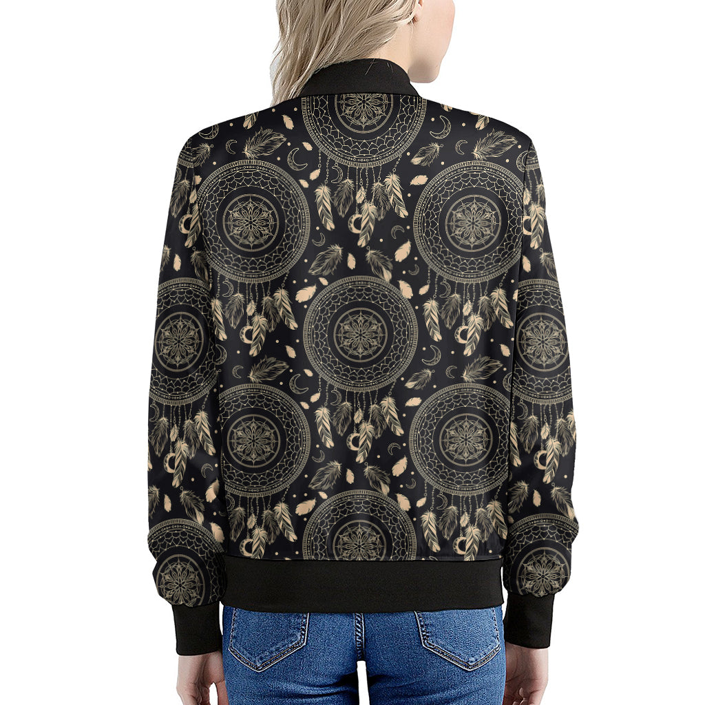 Vintage Native Dream Catcher Print Women's Bomber Jacket