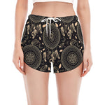 Vintage Native Dream Catcher Print Women's Split Running Shorts