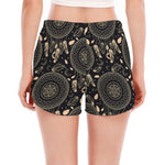 Vintage Native Dream Catcher Print Women's Split Running Shorts