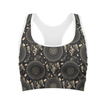 Vintage Native Dream Catcher Print Women's Sports Bra