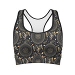 Vintage Native Dream Catcher Print Women's Sports Bra