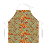 Vintage Orange Bohemian Floral Print Adjustable Apron