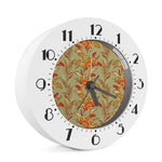 Vintage Orange Bohemian Floral Print Alarm Clock