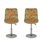 Vintage Orange Bohemian Floral Print Bar Stool Covers
