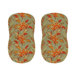 Vintage Orange Bohemian Floral Print Bar Stool Covers