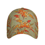 Vintage Orange Bohemian Floral Print Baseball Cap