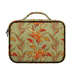 Vintage Orange Bohemian Floral Print Briefcase Bible Bag