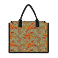 Vintage Orange Bohemian Floral Print Canvas Tote Bag