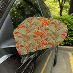 Vintage Orange Bohemian Floral Print Car Side Mirror Covers