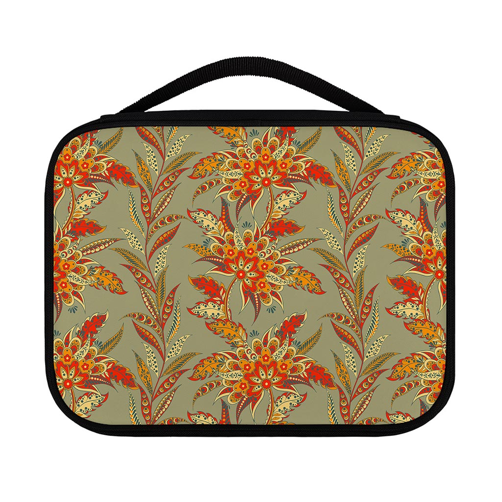 Vintage Orange Bohemian Floral Print Classic Bible Case