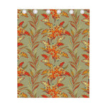 Vintage Orange Bohemian Floral Print Curtain
