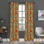 Vintage Orange Bohemian Floral Print Curtain