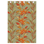 Vintage Orange Bohemian Floral Print Curtain